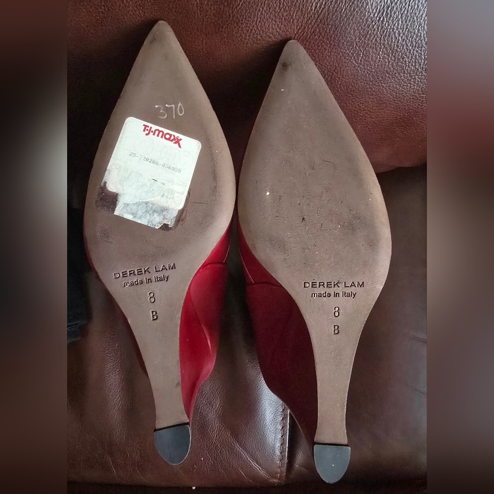 Derek Lam Meryl Pointed Toe Wedge Pump in Burgundy size 8 - Picture 9 of 11